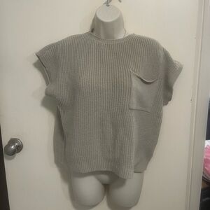Gray Knit Sleeveless Sweater